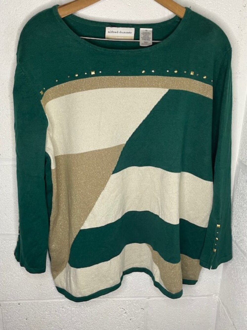 Women's Green and Gold Sweater